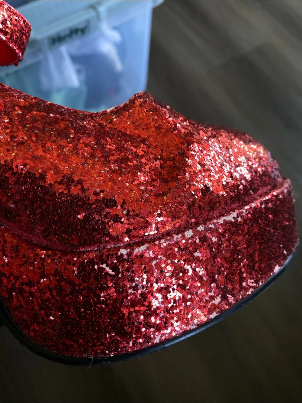 Red Glitter Mary Jane Platform Heels - Women's Fashion Pump - Dorothy Costume